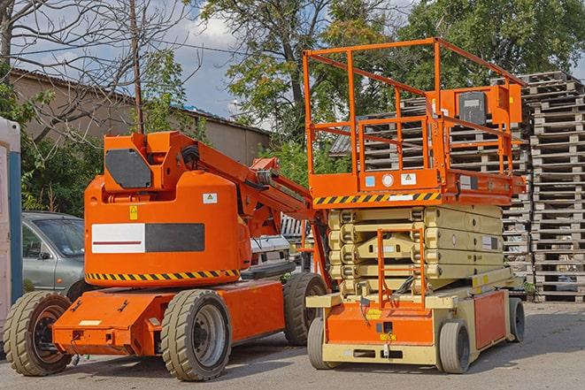 forklift lifting materials in a shipping warehouse in Arcadia